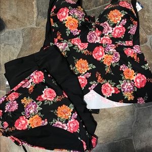 5x 3pc Floral Tankini Set Terra & Sky NWT